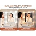 thumbnail image 6 of 33.4"x55"x15.5" Makeup Vanity Desk with LED Mirror, Charging Ports & Drawers, Dressing Table with 3 Lighting Modes for Bedroom,White and wooden tabletop, 6 of 6