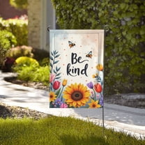 Be Kind Sunflower Garden Flag Double Sided 12x18 Inch Spring Summer Floral Outdoor Yard Decor Butterflies Flowers House Flag