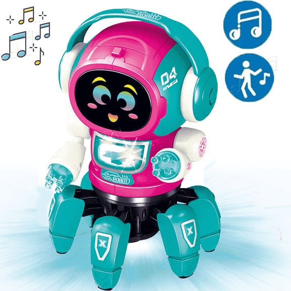 Robot Toy for Kids,Smart Electronic Walking Dancing Robot Toys with Flashing Lights and Music,Toddler Toys for Birthday Christmas for 3  Boys Girls,Pink