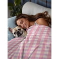thumbnail image 6 of California King Size Flat Sheet Only, Pink Soft Brushed Microfiber Bed Sheets, Grid Checkered Plaid Gingham Lattice Trellis Hotel Quality Breathable Bedding Top Sheet, Easy Care, 108"x98", 6 of 9