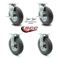 thumbnail image 2 of 8 Inch Gray Pneumatic Wheel Caster Set 2 Swivel with Brake Swivel Lock 2 Rigid, 2 of 2