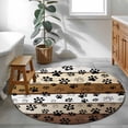 thumbnail image 5 of Brown Beige Farmhouse Round Rug 3.3ft Washable Circle Entryway Rugs Non Slip Black Dog Paw Vintage Wooden Area Rug Indoor Floor Carpet for Bedroom Kitchen Living Room Home Office Dining Room Nursery, 5 of 8