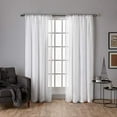 thumbnail image 2 of Exclusive Home Spirit Woven Pouf Applique Sheer Rod Pocket Curtain Panel Pair, 54"x108", Winter White, 2 of 5