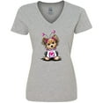 thumbnail image 3 of Inktastic Love Bug Yorkie Women's V-Neck T-Shirt, 3 of 5
