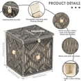 thumbnail image 5 of Square Tissue Box Cover Macrame Boho Handmade Woven Tissue Holder with Solid Iron Frame Open-Bottom Dark Gray, 5 of 9