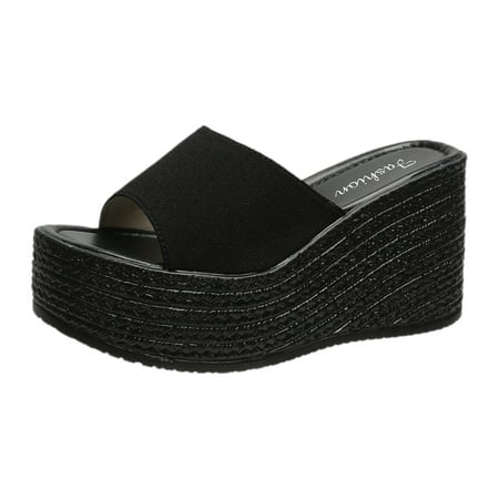 

Women s Wedge Muffin Peep Toe Slippers Women s Platform High Heels