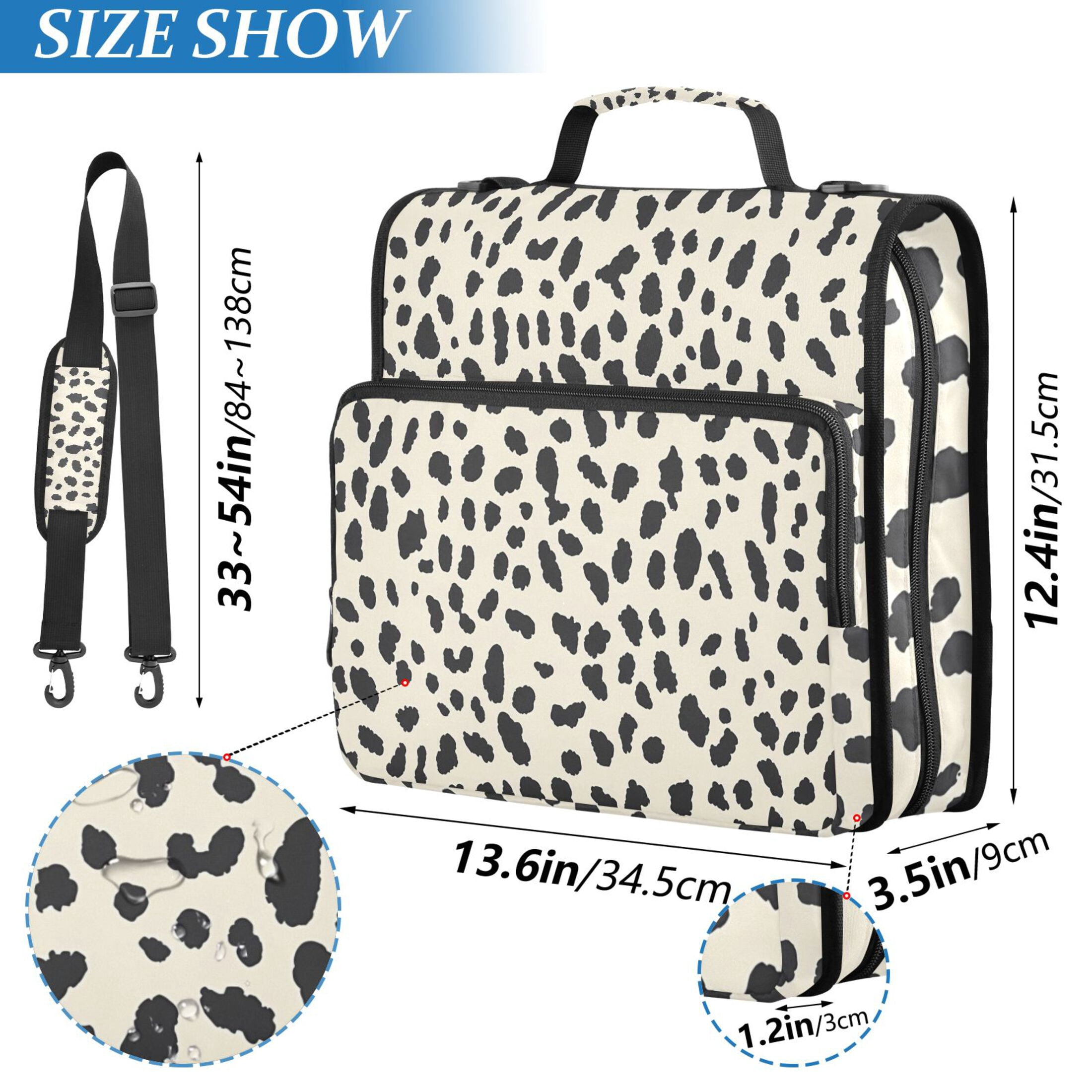 ALAZA Zipper Binder Leopard Beige 3 Ring Trapper Keeper File Folder Organizer Bag
