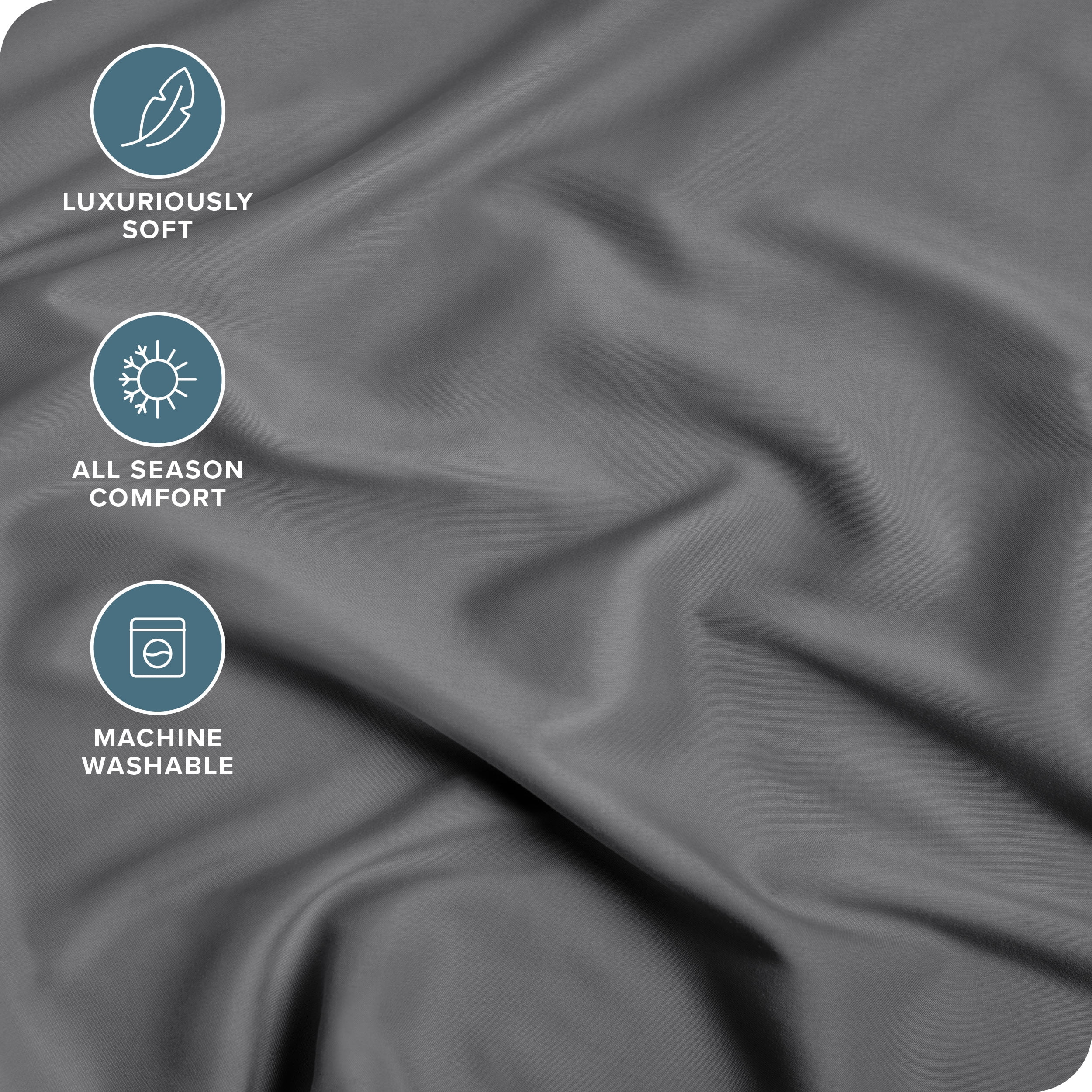 Bare Home Luxury 1800 Collection Fitted Sheet, Ultra-Soft, Deep Pocket, King, Gray