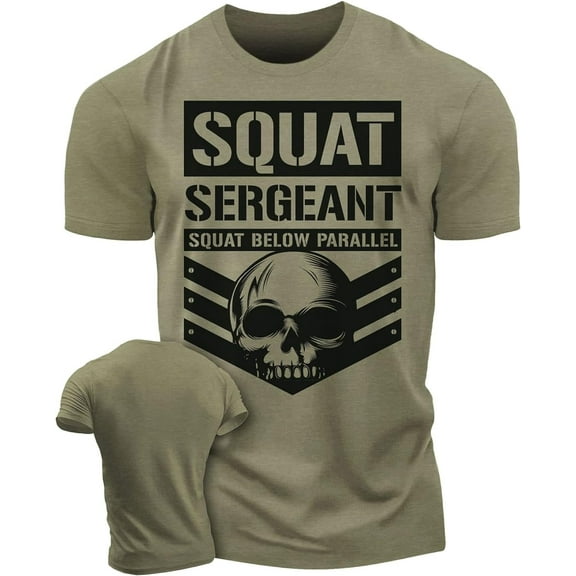Gymish Squat Sergeant Workout T-Shirt – Funny Gym Shirt for Men, Lifting T-Shirt, Deadlift Tee, Men’s Workout Shirt, Gym Clothes, Athletic Gym Wear for Men
