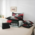 thumbnail image 6 of jejeloiu Red Cherry Blossoms Twin Bedding Sets 7-Piece,Fuji Mountain Bedding Comforter Set,Japanese Style Sheet Sets For Adult,Breathable Home Decor Reversible, 6 of 8