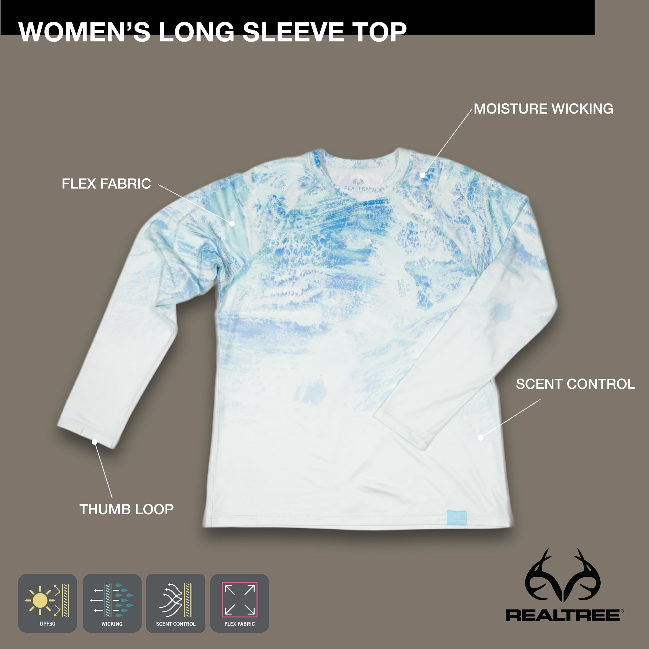 Realtre Ladies Crop Tee, Skylight Ombre, 2XL