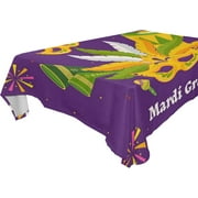 SKYSONIC Mardi Gras Tablecloth Waterproof Washable Polyester Square Table Cover Durable Tablecloth for Kitchen Dining Table Party Decor (54 X 54 Inch)