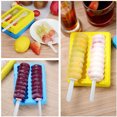 thumbnail image 4 of Molde de silicona para helados, moldes creativos para palitos de paletas de bricolaje con tapa hecha de silicona apta para alimentos, juego de 2 (amarillo + azul) Xemadio 2033797, 4 of 9