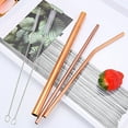 thumbnail image 4 of JoyMoreHome Stainless Steel Straw, Food Grade Reusable Metal Drinking Straw Set with 2 Cleaning Brushes and Carry Pouch for Smoothie, Milkshake, Cocktail and Hot Drinks, 4 of 4