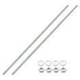 thumbnail image 1 of Uxcell 2pcs Fully Threaded Rod, M8 x 350mm 201 Stainless Steel Right Hand Threads Rods with Nuts and Flat Washer Fully Studding Rod Bar for Clamps, Hangers and U-Bolts, 1 of 6