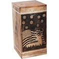 thumbnail image 4 of Handcrafted American Flag Engraved Wooden Urns for Human Ashes Adult Large - Floral Cremation Urn for Ashes - Burial Urn for Columbarium - Funeral Box (250 LB - Hardwood, Design-1), 4 of 4