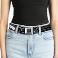thumbnail image 5 of Buckle-Down Belt, Seatbelt Buckle Belt, Living the Dream Scroll Gray Black White, 34 to 52 Inches, 5 of 9