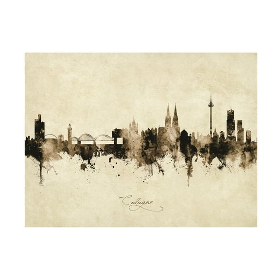 Michael Tompsett 'Cologne Germany Skyline Vintage' Canvas Art