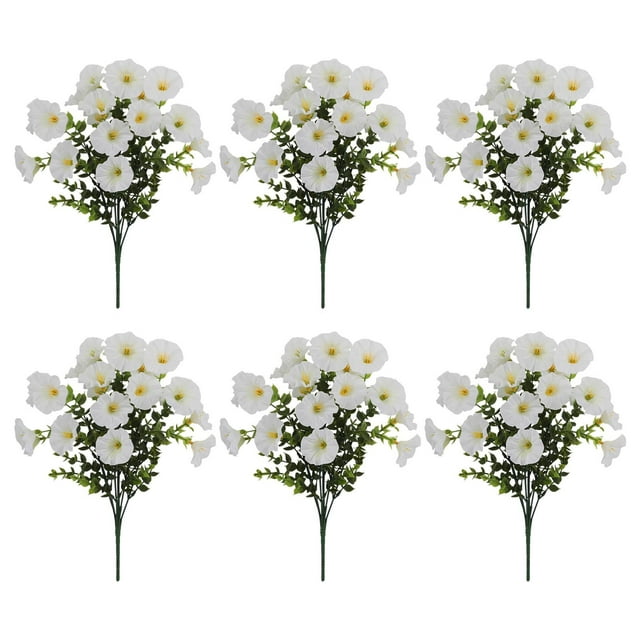 Tyidzon 6 Pcs Fleurs Artificielles d'Extérieur Réalistes et Matinales pour Déco et Arrangements d'Extérieur
