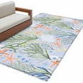 thumbnail image 2 of 3'x5' Area Rugs, Green Coral Ocean Indoor Outdoor Area Rug for Living Room Bedroom, Summer Shell Starfish Coastal Beach Washable Bathroom Rugs Kitchen Floor Carpet Mats Home Decor Aesthetic, 2 of 8