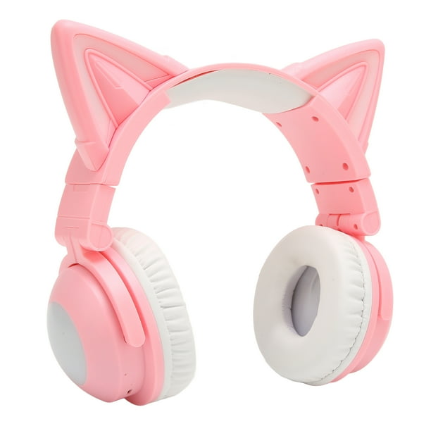 Auricular, Sonido Estéreo del Oído Gato auriculares de alta sensibilidad auricular lindo micrófono incorporable cable LED de 3,5 mm