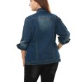 thumbnail image 5 of GRACE & GRANDEUR Women's Plus Jean Jacket Button Closed Cropped Denim Jacket, 5 of 5