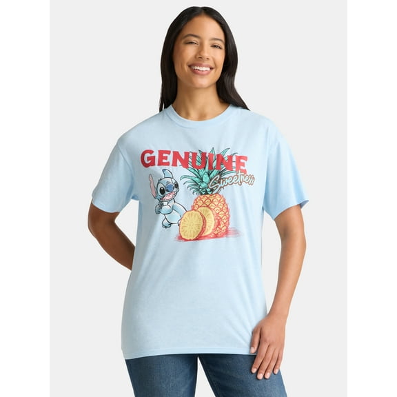 Disney Stitch Women’s Genuine Sweetness Graphic Tee, Sizes XXS-XXL