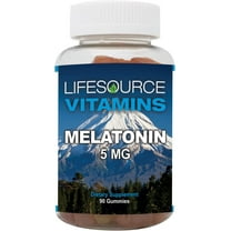 LifeSource Vitamins Melatonin 5mg Pectin Gummies - 90 Gummies - Strawberry Flavor