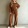 thumbnail image 4 of Jalioing Girls 2 Piece Outfits Collared Zip Up Sweater Jacket Pants Set Casual Fashion Knit Set Teen Girls Clothes Set, 4 of 5