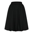 thumbnail image 4 of Mrat Bubble Skirts for Women Women's Bubble Midi Skirt High Waisted Lantern Puffy Skirt Summer Ruffle Hem A-line Skirts S-47 Black L, 4 of 6