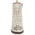 thumbnail image 4 of Lust For Life Portland Boot White Leather Lace Up Pointed Toe Combat Ankle Boot (9), 4 of 6