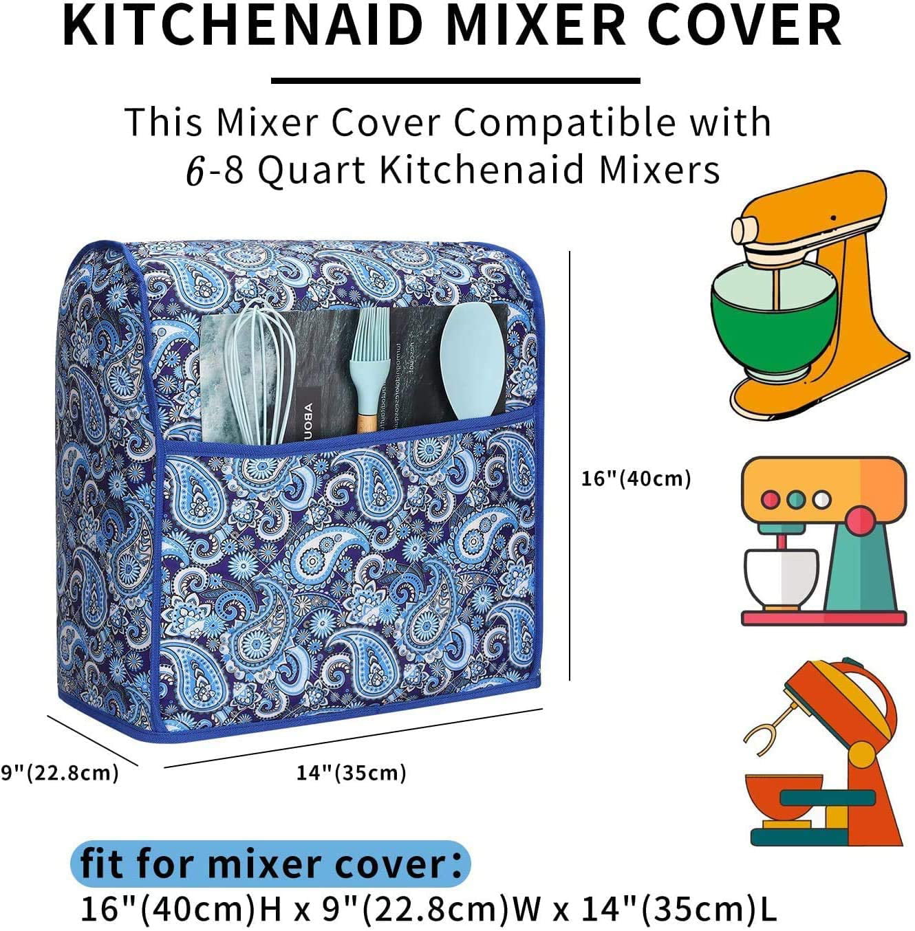 Stand Mixer Cover,Kitchen Mixer Cover Compatible With 4.5-7 Quart  Kitchenaid Hamilton Mixers,Cover For Kitchen Aid Mixer,Kitchen Small  Appliance