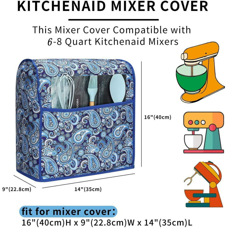 Fanhan Kitchen Aid Mixer Cover Compatible with 6-8 Quarts Kitchen Aid/Hamilton  Stand Mixer,Kitchen Aid Mixer Covers For Stand Mixer With Floral Print Mixer  Cover 