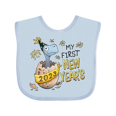 

Inktastic My 1st New Years 2023 Dinosaur Hatching Gift Baby Boy or Baby Girl Bib