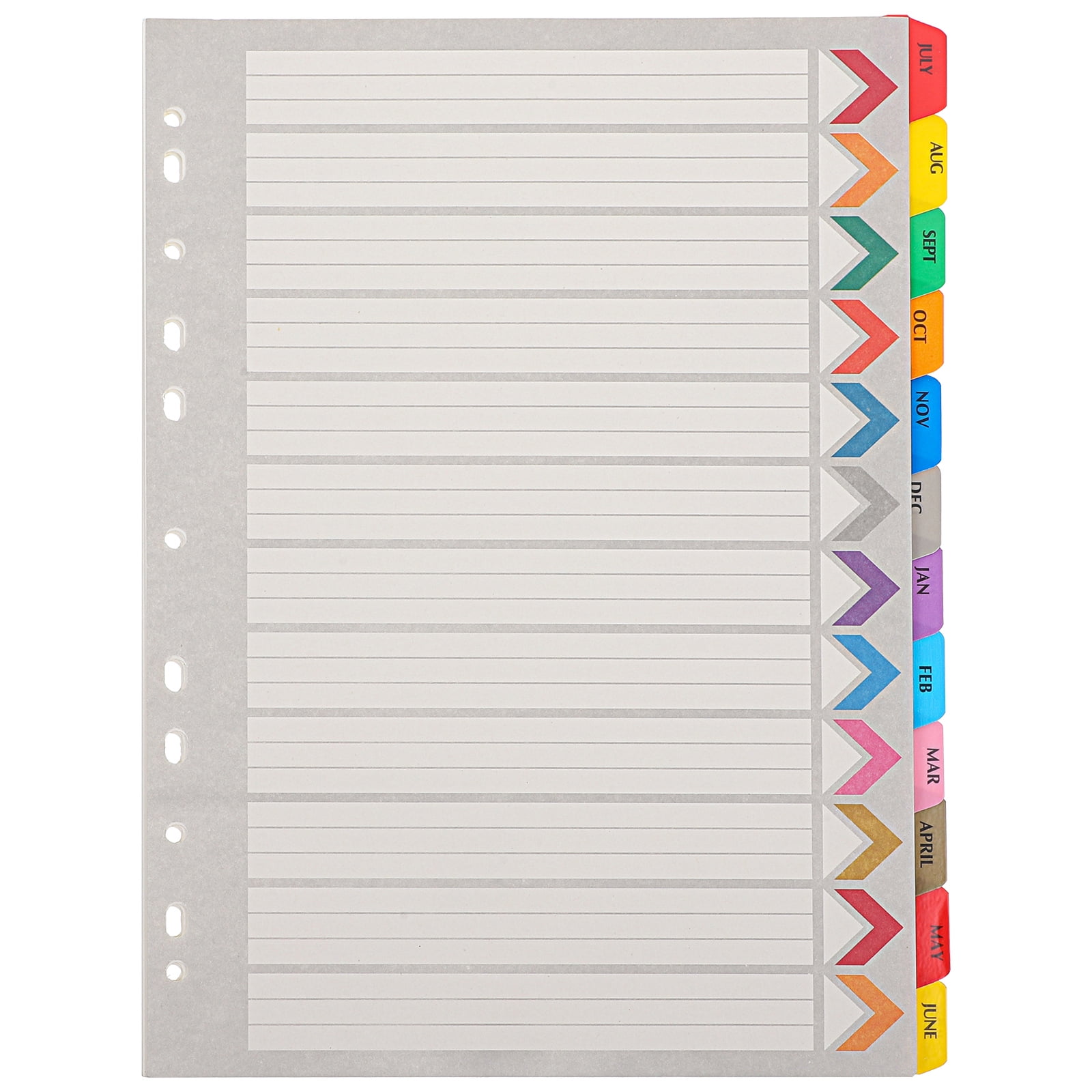 12 Sheets of Binder Dividers with Tabs Notebook Binder Dividers