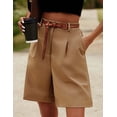 thumbnail image 5 of Zeagoo Womens Bermuda Shorts Casual Back Elastic Waist Wide Leg Shorts Knee Length Cargo with Pockets, 5 of 6