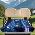 thumbnail image 3 of XYZCANDO Blue Lightning Wolf Golf Cart Seat Cover - 4 Storage Pockets Non-Slip Washable Universal Accessory for Golf Lovers, 3 of 9