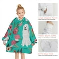 thumbnail image 6 of Great Pyrenees Dog and Pioneer Flower Blanket Hoodies for Kids 6-13YR Oversize Wearable Blanket Hoodies for Boys Girls Teens, 6 of 7