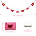 thumbnail image 3 of 1 PC 61.4 Inch Valentine's Day Felt Banner Garland, Red Pink Heart Wood Bead Decoration for Fireplace Mantel, Shelf, Wall, Wedding & Farmhouse Tiered Tray Decor, 3 of 7