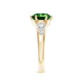 thumbnail image 3 of ANGARA Lab Grown 1.75 Ct Round Emerald Engagement Ring with Lab Diamonds for Women in 14K Yellow Gold (Size-8mm) | May Birthstone, Anniversary, Jewelry Gift for Women | Lab-Grown Emerald Ring, 3 of 8