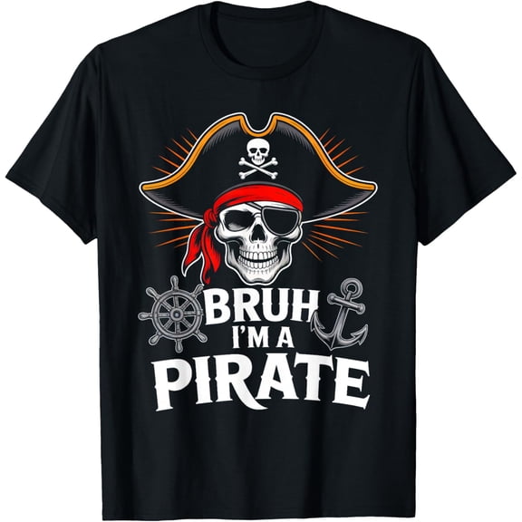 Latimore Bruh I'M A Pirate Bandana Costume Boys T-Shirt All Size S-5Xl