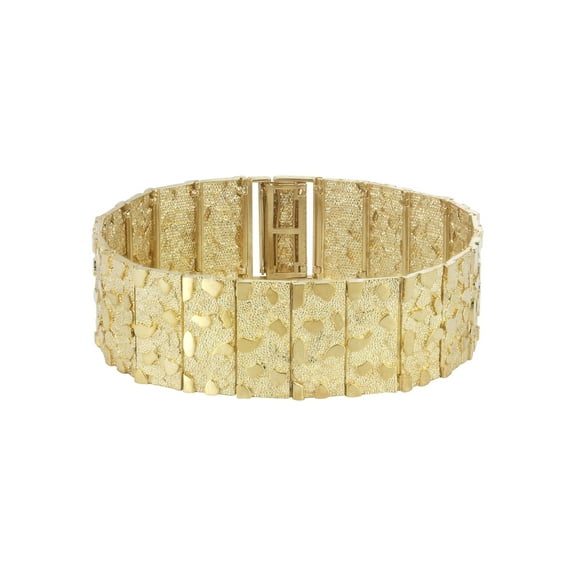 Mens Gold Nugget Bracelet 10K/14K Gold