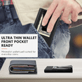 thumbnail image 4 of Slim Wallet For Men, Minimalist Mens Wallet, Rfid Blocking Wallet, Slim Aluminum Pop Up Credit Card Holder with Cash Band (Carbon Fiber+Black), 4 of 8