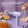 thumbnail image 5 of Dadiaei Electric Hand Mixer 3 Speed, Handheld Egg Beater with 2 Detachable Stainless Steel Whisks, Lightweight Kitchen Whisk for Baking, Cake, Cream, Dough - White (185W), 5 of 6