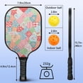 thumbnail image 4 of Pickleball Paddles Set,Pioneer Flower Floral Print Pattern Fiberglass Surface Pickleball Racket Set with 2 Indoor Outdoor Pickleball Balls and Pickleball Bag,Pickle-ball Equipment, 4 of 6