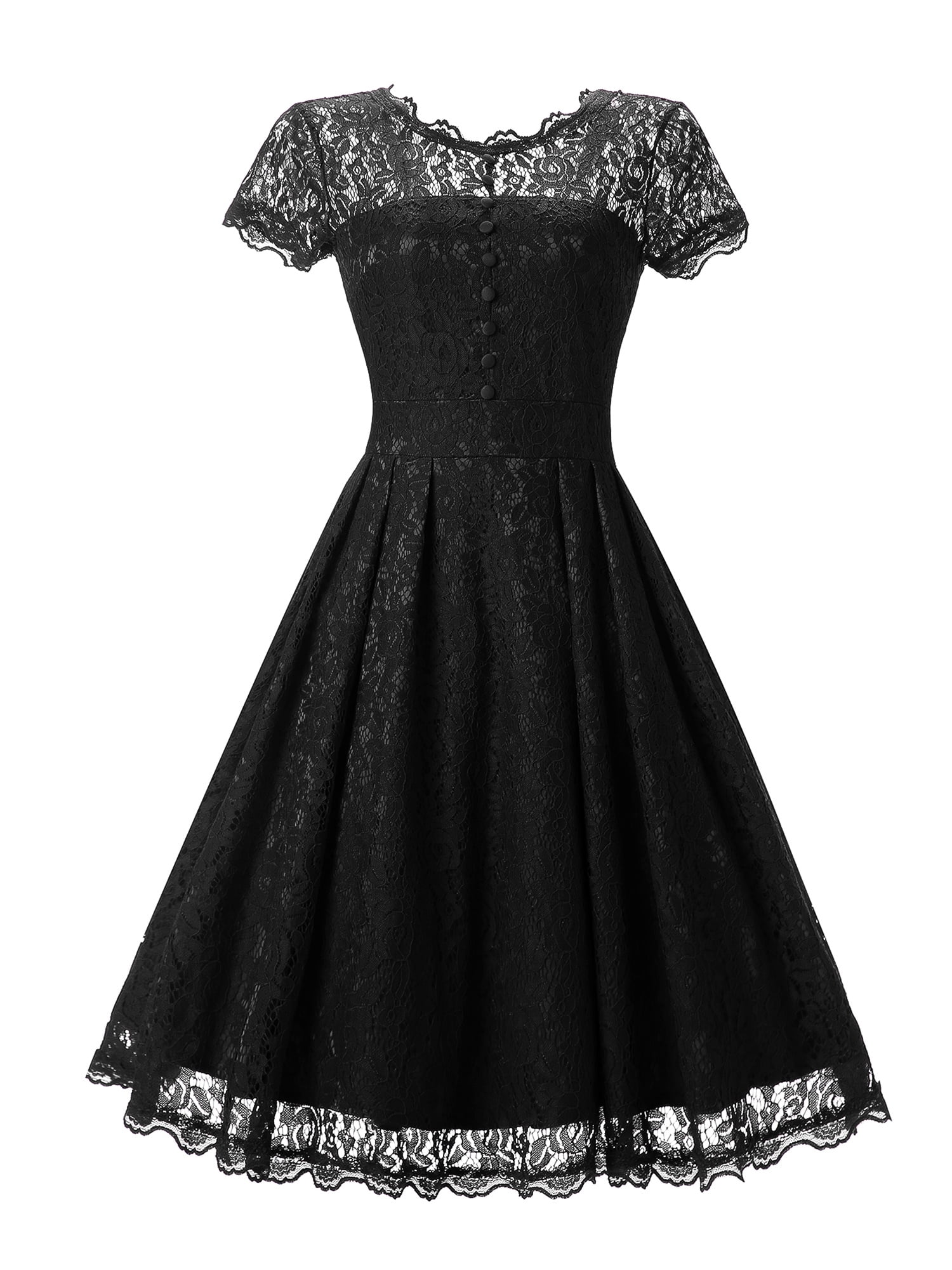 black midi swing dress