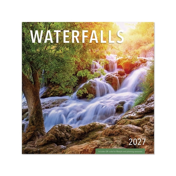 2027 Waterfalls Calendar 12x12 January-December Gridded