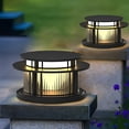 thumbnail image 3 of Round Waterproof Led Black Modern Solar Fence Post Lights Pillar Light, 3 of 5