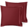 thumbnail image 2 of (4 pack) Nestl Pillow Sham Set of 2, Premium 1800 Series Double Brushed Bed Pillow Cases, Burgundy Red, Euro 26" X 26", 2 of 6