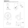 thumbnail image 2 of Kingston Brass KB2631DLT Concord Standard Mount Tub & Shower Faucet (Valve Not Included), Polished Chrome, 2 of 2